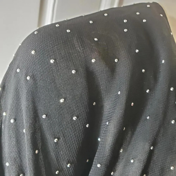 Jessica Mcclintock Vintage Black Silver Studded Kimono - Picture 12 of 16